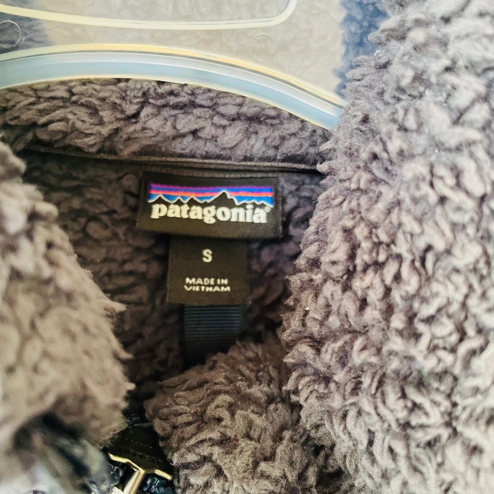 Patagonia Los Gatos 1/4 Zip Charcoal Gray Fleece Teddy Zip up Size S - Picture 2 of 11